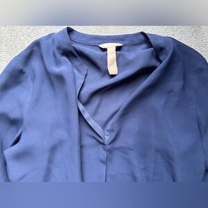Navy Blue Sheer Banana Republic long sleeve top. Never Worn.